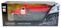Грузовик Autotime (Autogrand) КРАЗ-256Б пожарная охрана (65084) 1:43 красный/белый