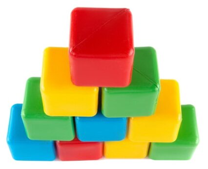 Кубики Пластмастер, Цветные,10 шт - фото №3