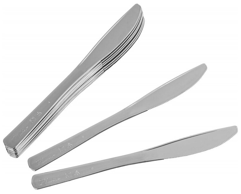 Нож одноразовый 200мм, металлизированная, ПС 50 шт/уп - фотография № 4