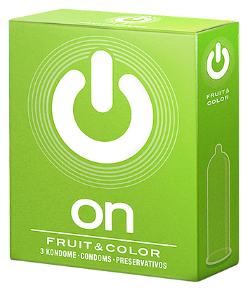 Презервативы "ON)" fruit &сolor - 3 шт цветные (ширина 54mm)