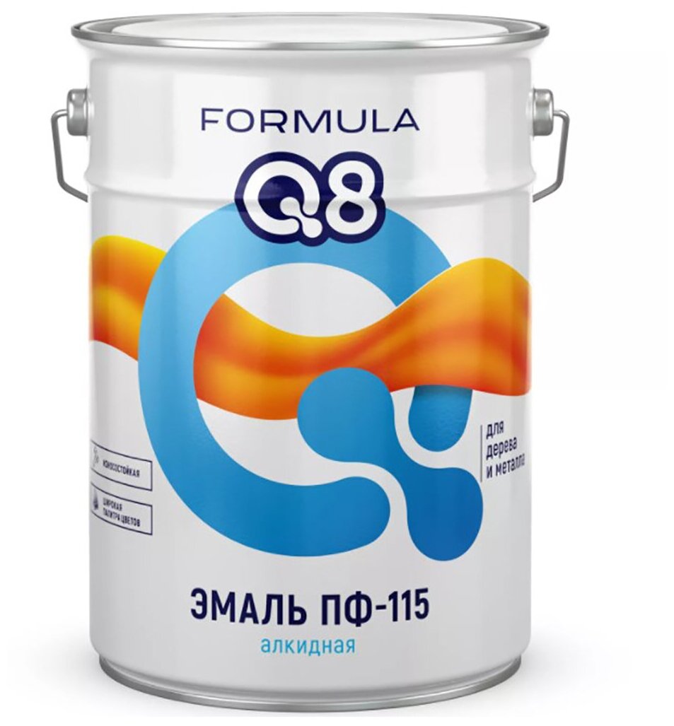 Эмаль ПФ-115 алкидная Formula Q8, глянцевая, 20 кг, серая