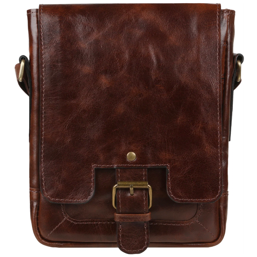 фото Сумка планшет accordi, фактура гладкая, коричневый