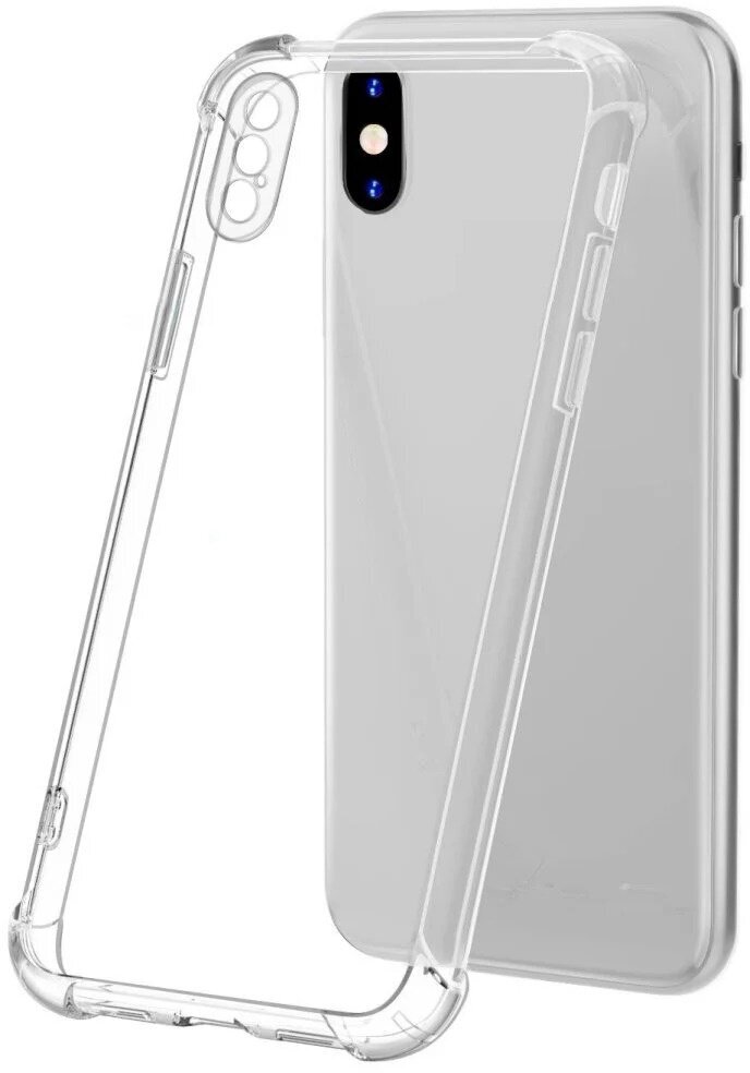 Чехол для iPhone X/XS прозрачный силиконовый с усиленными углами, 1,5 мм