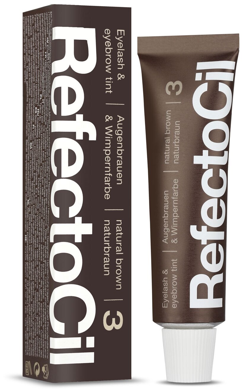 RefectoCil Краска для ресниц и бровей, 15 мл, 3, natural brown, 15 мл, 1 уп.