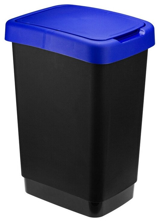 фото Ведро для мусора с плавающей крышкой пластмассовое "Твин" 25л, 26х33х47см, синий (Россия)