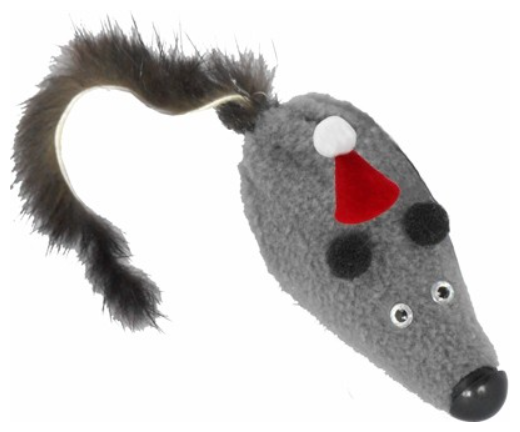 Игрушка для кошек GoSi Мышь с норковым хвостом М натуральная норка (6 см)