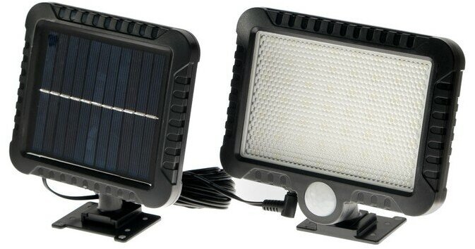 Luazon Lighting Светодиодный прожектор на солнечной батарее 10 Вт, выносная панель, 15 × 11 × 4 см, 6500К