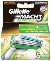 Сменные лезвия Gillette Mach 3 Sensitive Power 5 шт.