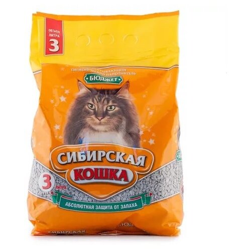 Впитывающий наполнитель Сибирская кошка Бюджет, 3л, 9 шт.