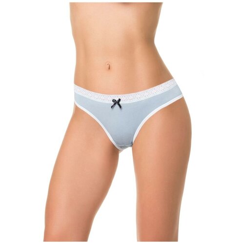 фото Трусики-слипы с контрастной кружевной резинкой xl, голубой amoret