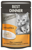 Корм для кошек Best Dinner (0.085 кг) 1 шт. Exclusive Мусс сливочный Индейка