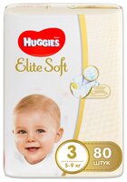 Huggies подгузники Elite Soft 3 (5-9 кг) 80 шт.