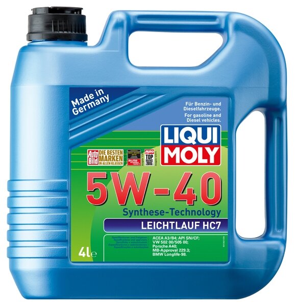 Масло моторное Leichtlauf HC 7 5W-40 SN A3/B4 (4л) LIQUIMOLY 1382