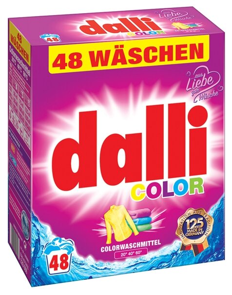 Стиральный порошок Dalli Color, 3.12 кг, для белых и светлых тканей, универсальное