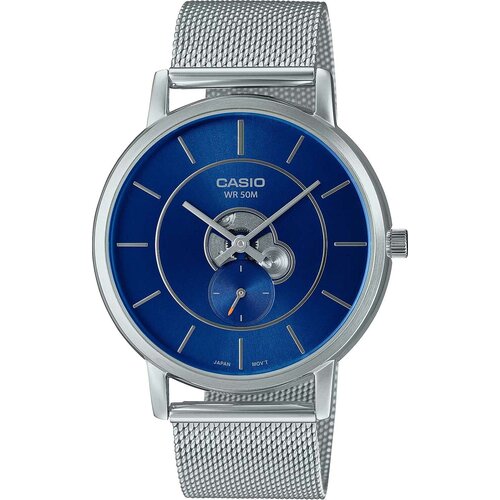 наручные часы casio collection mtp b130m 2a серебряный Наручные часы CASIO Collection, синий, серебряный