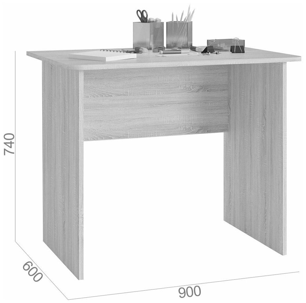 Письменный стол СПМ-01.1, цвет дуб сонома, ШхГхВ 90х60х74 см, письменный стол