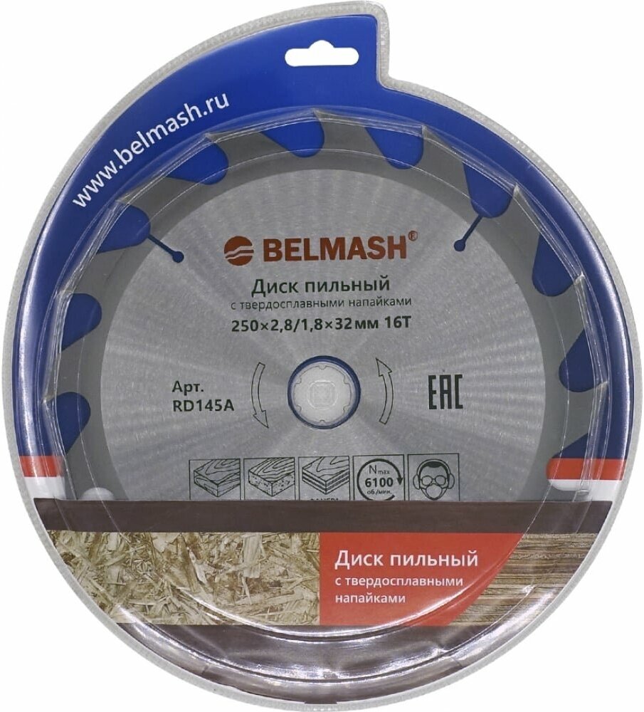 Диск пильный BELMASH 250x28/18x32/30; 16T RD145A