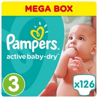 Pampers подгузники Active Baby-Dry 3 (5-9 кг) 126 шт.