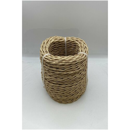 Электрический ретро провод / силовой кабель EDISEL 2х2,5 мм, ПРВ, цвет Песочный шелк