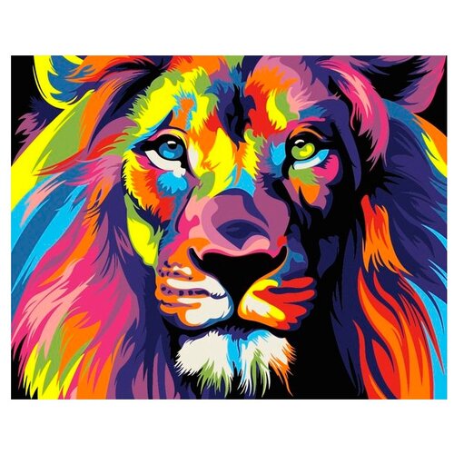 Цветной Картина по номерам Радужный лев (MG2034)50x40см