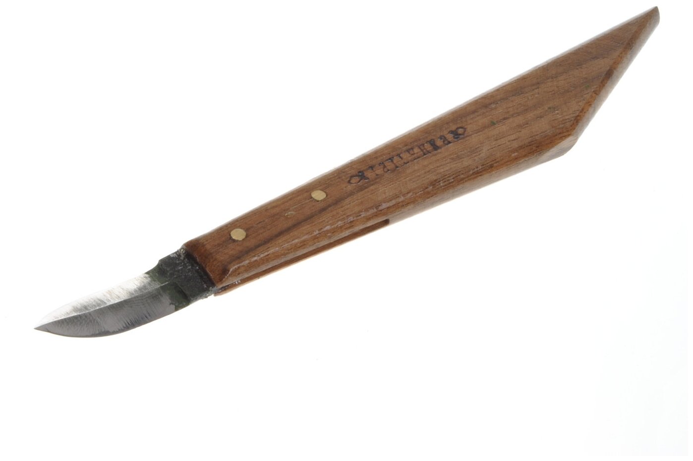 Нож изогнутый № 14-01 две режущие стороны 30/30мм для резьбы по мягкому дереву. Татьянка