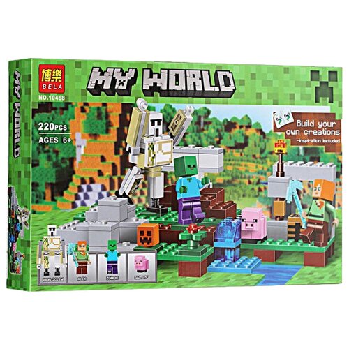 Конструктор Lari (Bela) My World 10468 Железный голем, 220 дет. конструктор lari bela my world 11264 битва с королем скелетов 185 дет