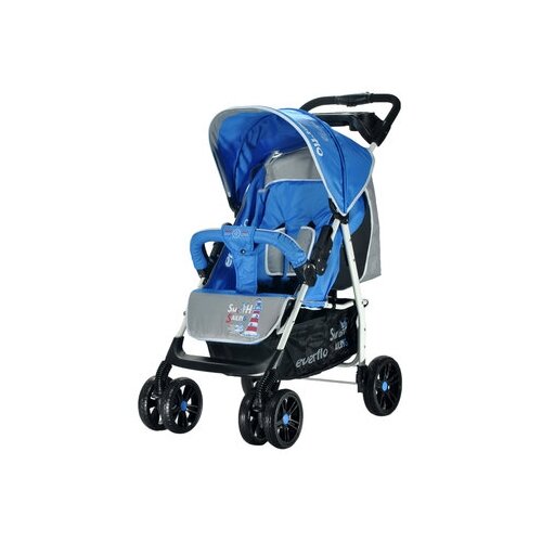 Прогулочная коляска everflo E-230 Capitan, голубой/серый коляска прогулочная для двойни everflo twins e 2020 coffee