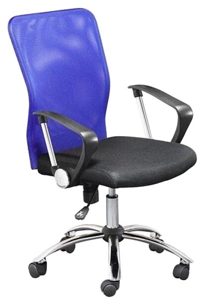 Кресло UP_EChair-203 PTW net ткань черная, сетка синяя, хром , 1 шт.
