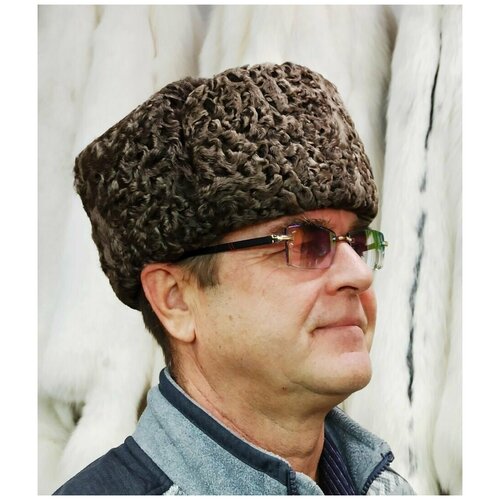 фото Шапка ушанка , размер 59, коричневый нет бренда