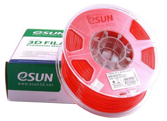 PLA пруток ESUN 1.75 мм красный 1 кг фото 2