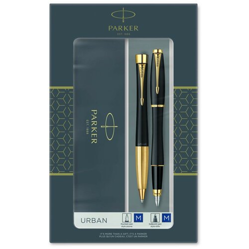 Набор Parker Urban Core FK200 Muted Black GT, ручка перьевая, ручка шариковая (2093381)