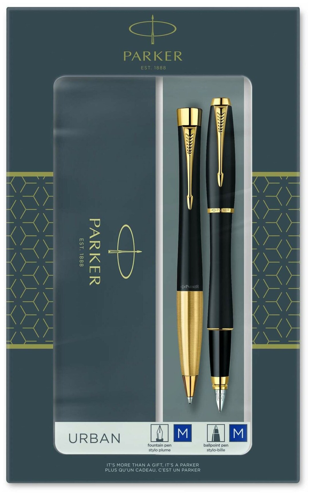 Набор Parker Urban Core FK200 Muted Black GT ручка перьевая + ручка шариковая, латунь (2093381) 4579 .