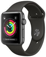 Часы Apple Watch Series 3 38mm Aluminum Case with Sport Band серебристый/белый