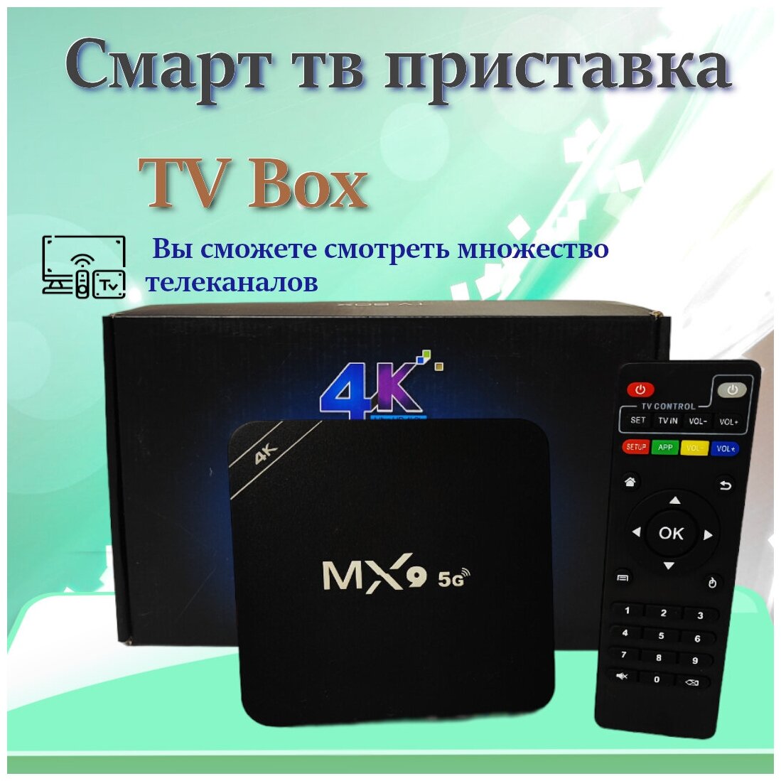 ТВ приставка TV Box / Смарт Тв / Медиаплеер Android / Черный