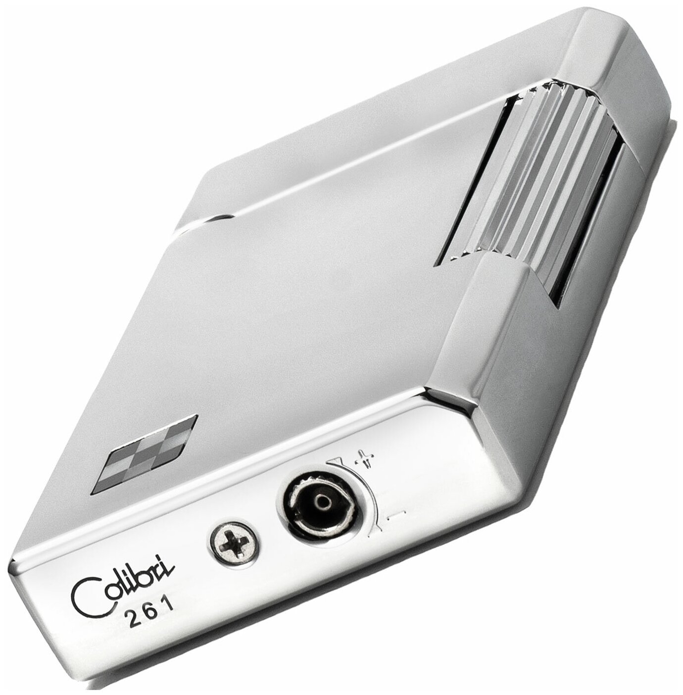 Зажигалка газовая Colibri OF LONDON Wellington Silver Polished & Mop & Onix - фотография № 4