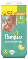 Pampers подгузники Active Baby-Dry 3 (5-9 кг) 124 шт.