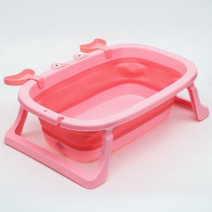 Ванночка складная Сима-ленд Краб, 699606, розовый, 28 л, 43х20х67 см