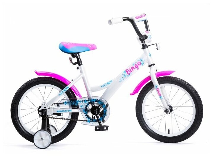 Велосипед детский Navigator BINGO 16 дюймов, четырехколесный, двухколесный, городской, для девочек