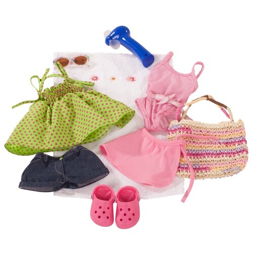 Gotz Комплект летней одежды с аксессуарами для кукол 45 - 50 см 3401754 зеленый/синий/розовый