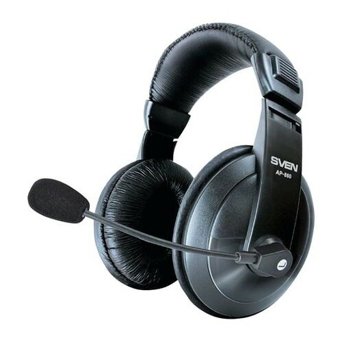 Наушники с микрофоном гарнитура SVEN AP-860MV проводные 2 м с оголовьем черные SV-0410860 155700₽