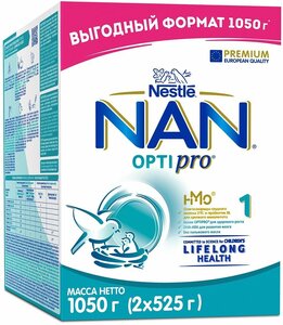 Молочная смесь Nestle NAN 1 OPTIPRO для роста, иммунитета и развития мозга, с рождения, 1050 г