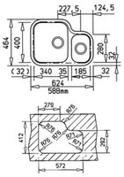 Врезная кухонная мойка 62.4 см TEKA Undermount BE 1 1/ 2 B 625R нержавеющая сталь/полированная