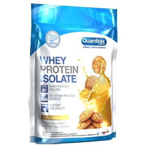 Протеин Quamtrax Nutrition Direct Whey Protein Isolate, 2000 гр., печенье-крем протеин quamtrax nutrition direct whey protein isolate 2000 гр клубника