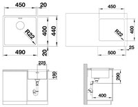 Врезная кухонная мойка 49 см Blanco Andano 450-U