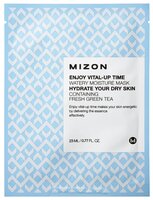 Mizon Enjoy Vital-Up Time Watery Moisture Mask тканевая маска с экстрактом зелёного чая 23 мл 10 шт.