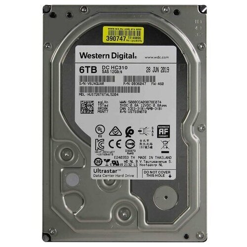 Жесткий диск Western digital DC HC310 HUS726T6TAL5204 жесткий диск 6tb exos 7e10 st6000nm020b sas 12gb s 7200 rpm 256mb buffer 512e 4kn 3 5