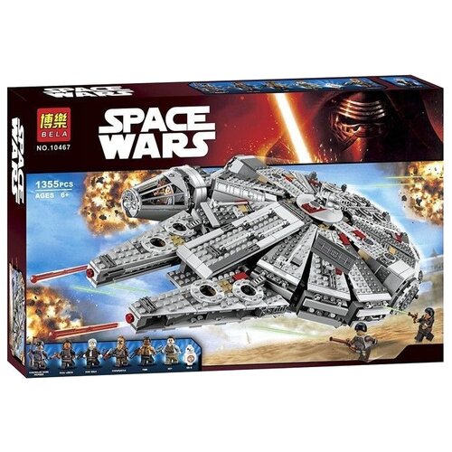 Конструктор Lari (Bela) Space Wars 10467 Сокол Тысячелетия, 1355 дет. конструктор lego star wars episode ix 75257 сокол тысячелетия 1351 дет