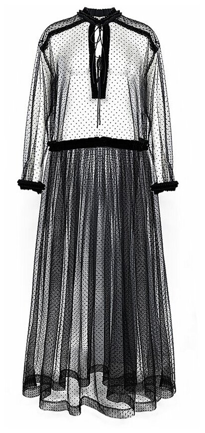 Платье-комбинация Veronique Branquinho, в бельевом стиле, размер 40, черный