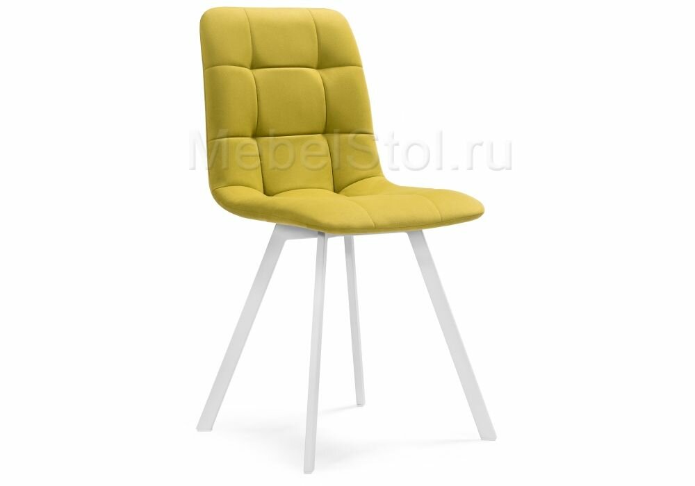 фото Стул на металлокаркасе Woodville Чилли Горчичный/Белый