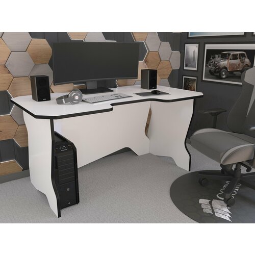 Игровой компьютерный стол белый 140см